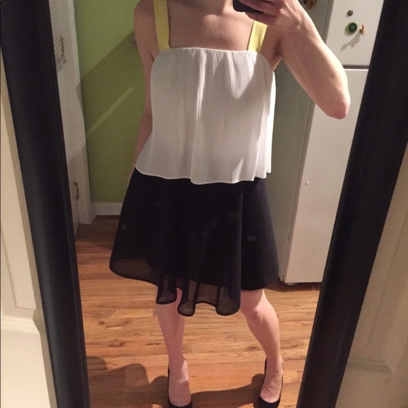 NEW Sandro Tiered Color Block Plisse Pleated Dress - Picture 1 of 13